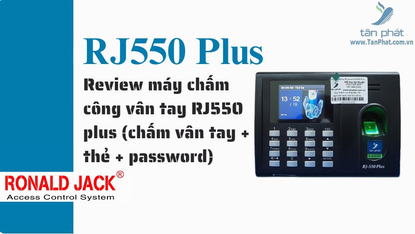 Review máy chấm công vân tay RJ550 plus (chấm vân tay + thẻ + password)
