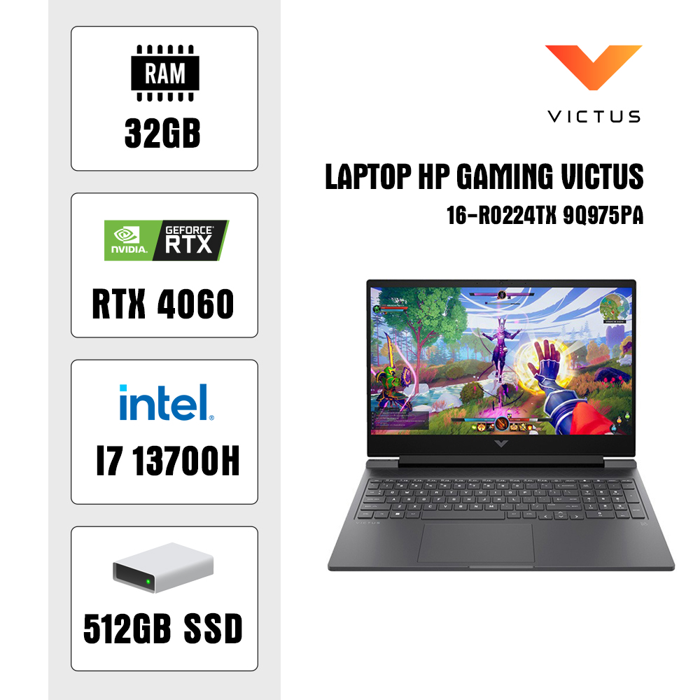 Laptop HP Gaming Victus 16-r0224TX 9Q975PA ảnh 1