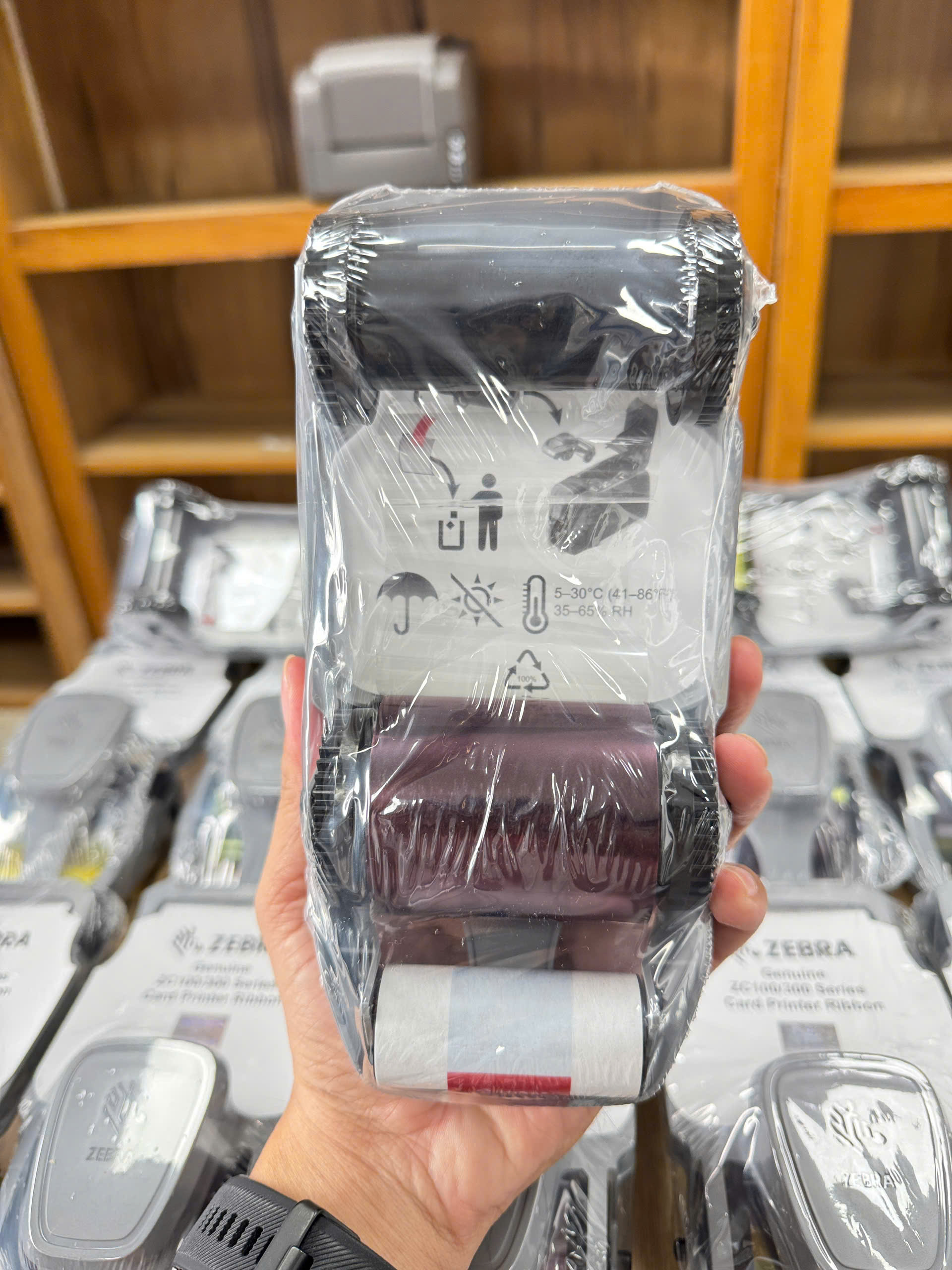 Ruy băng mực YMCKO 800300-350AP m&aacute;y Zebra ZC100/ZC300