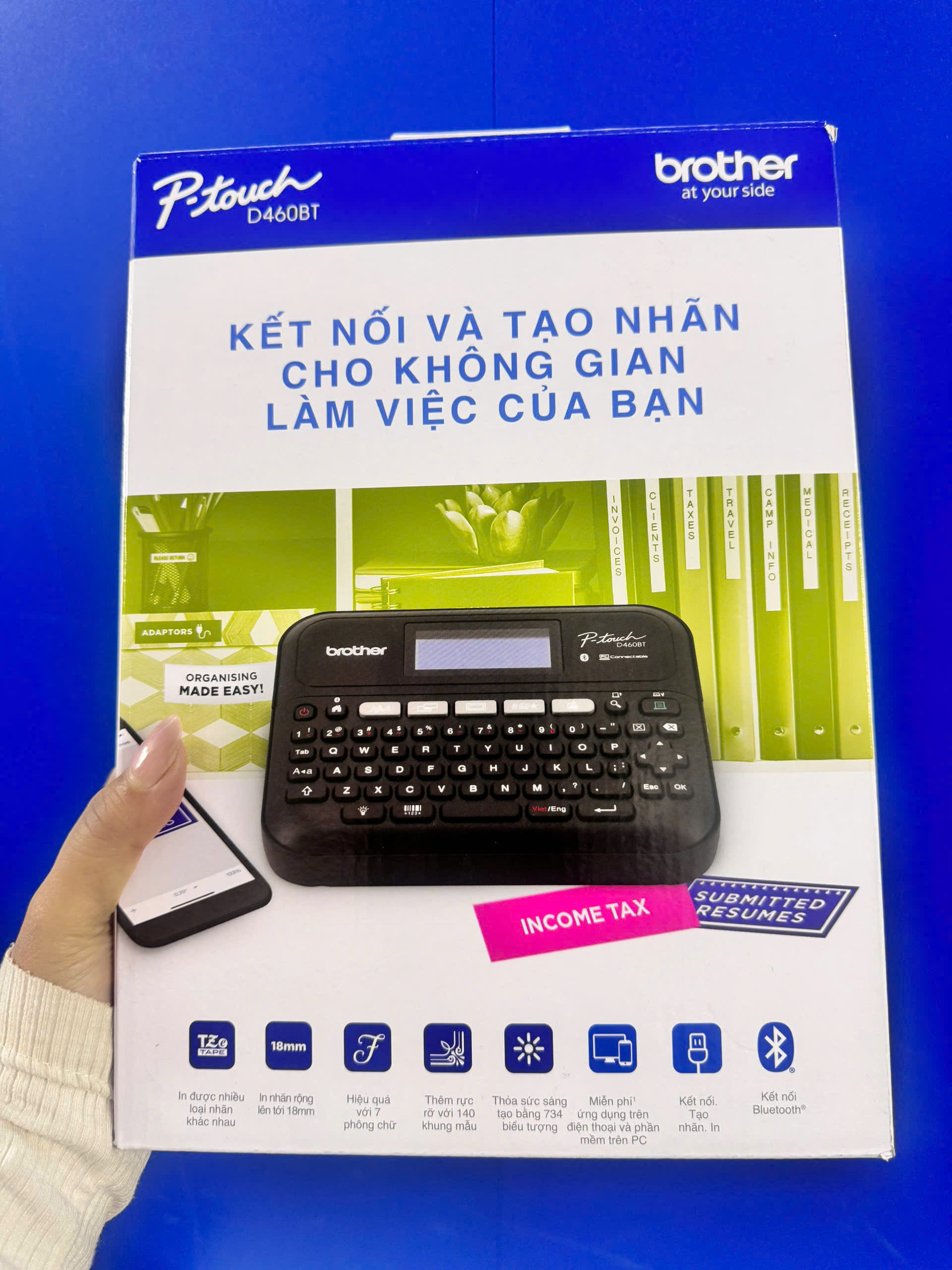 ảnh thực tế PT-D460BT _ nguyên hộp