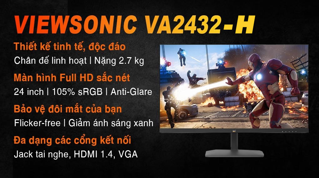 Màn Hình ViewSonic VA2432A-H ảnh 1