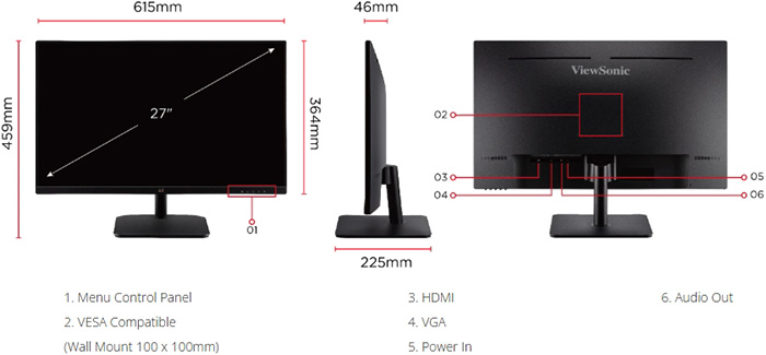 Màn Hình ViewSonic VA240A-H ảnh 3