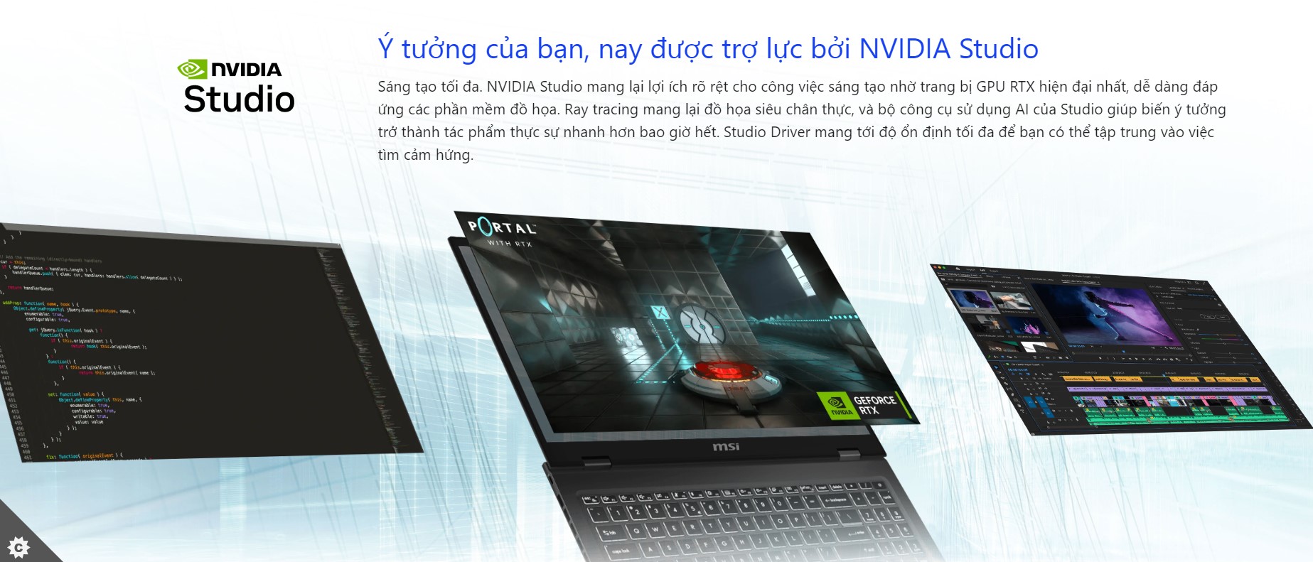 Nvidia Studio cho laptop MSI Prestige 16 AI Studio B1VFG