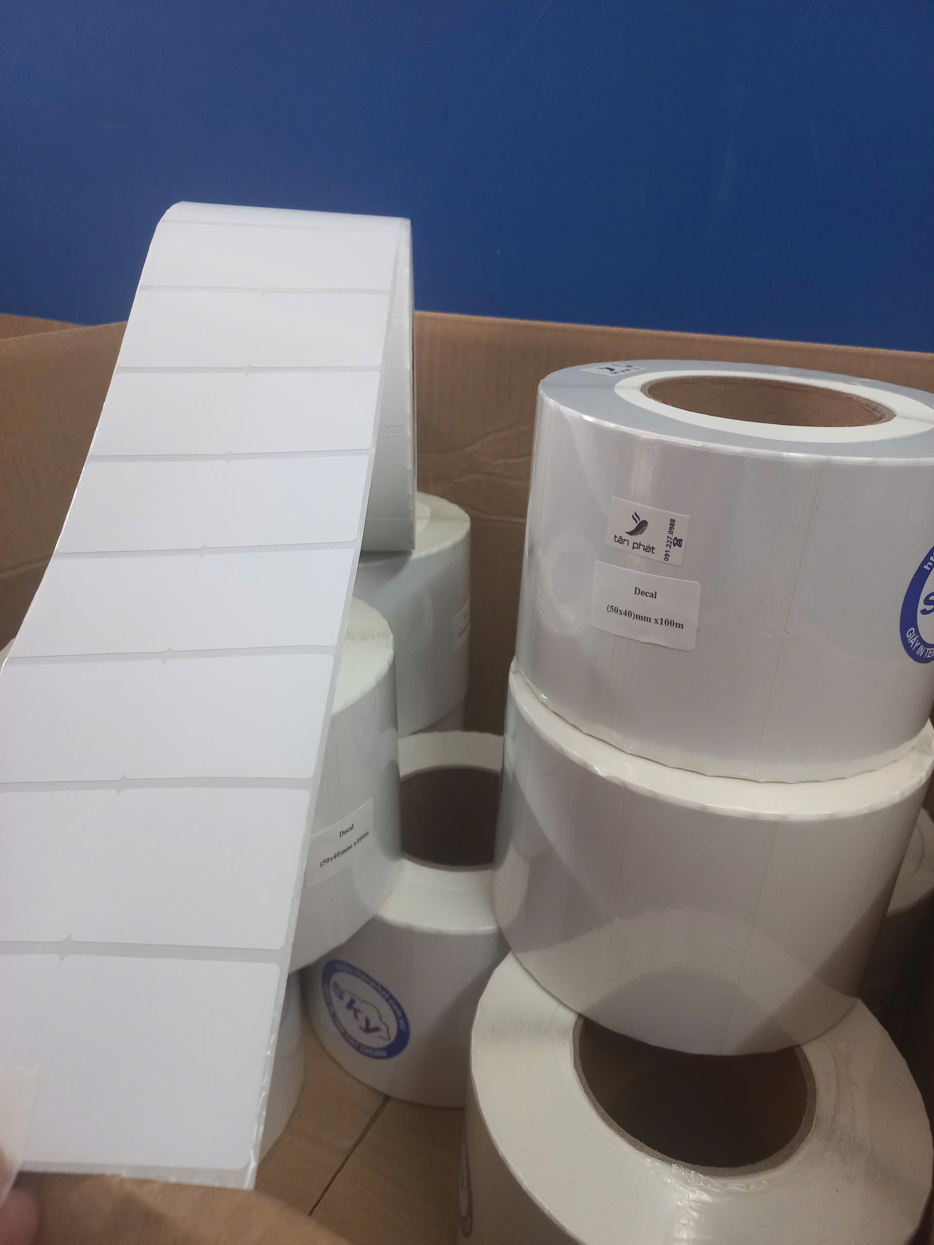 Giấy in mã vạch 2 tem 50x40x100M ảnh 3
