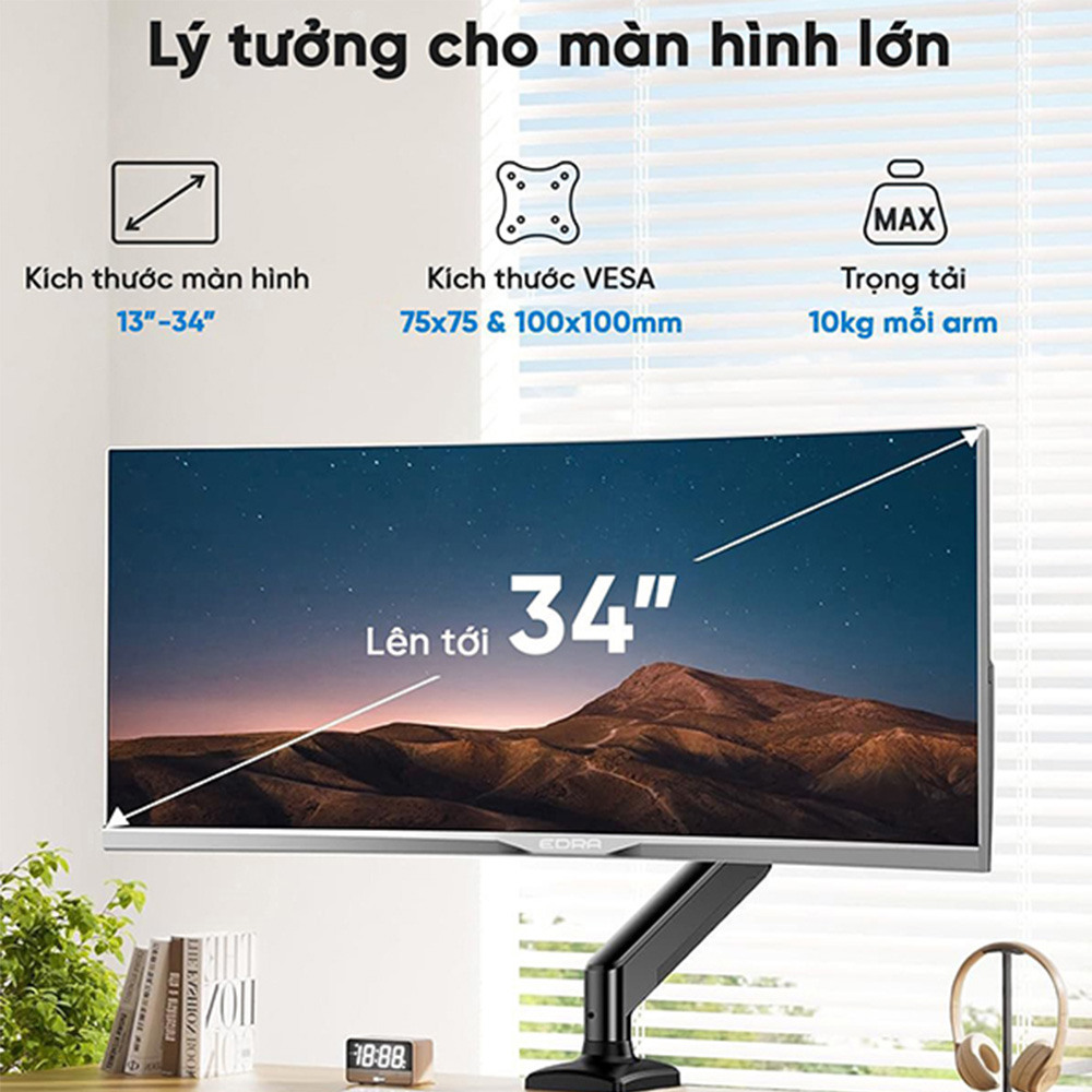 Giá treo màn hình E-Dra EMA7302 (1 màn hình/ 22 INCH - 34 INCH) ảnh 2