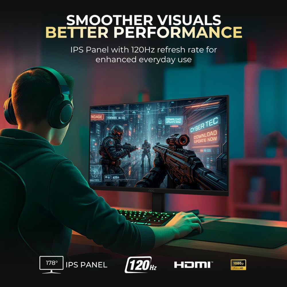 Màn hình AOC 24B20JH3 (23.8Inch/ Full HD/ 1ms/ 120Hz/ 250cd/m2/ IPS) ảnh 2