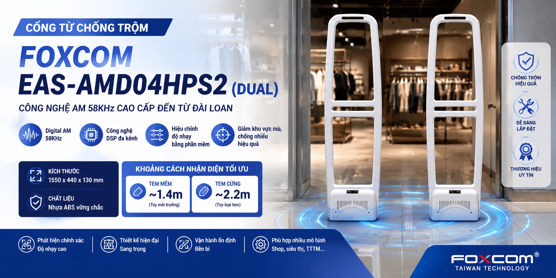Cổng từ an ninh Foxcom EAS-AMD04HPS2 (DUAL)