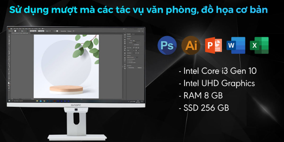 Máy tính AIO SingPC M24Pi382-W ảnh 3