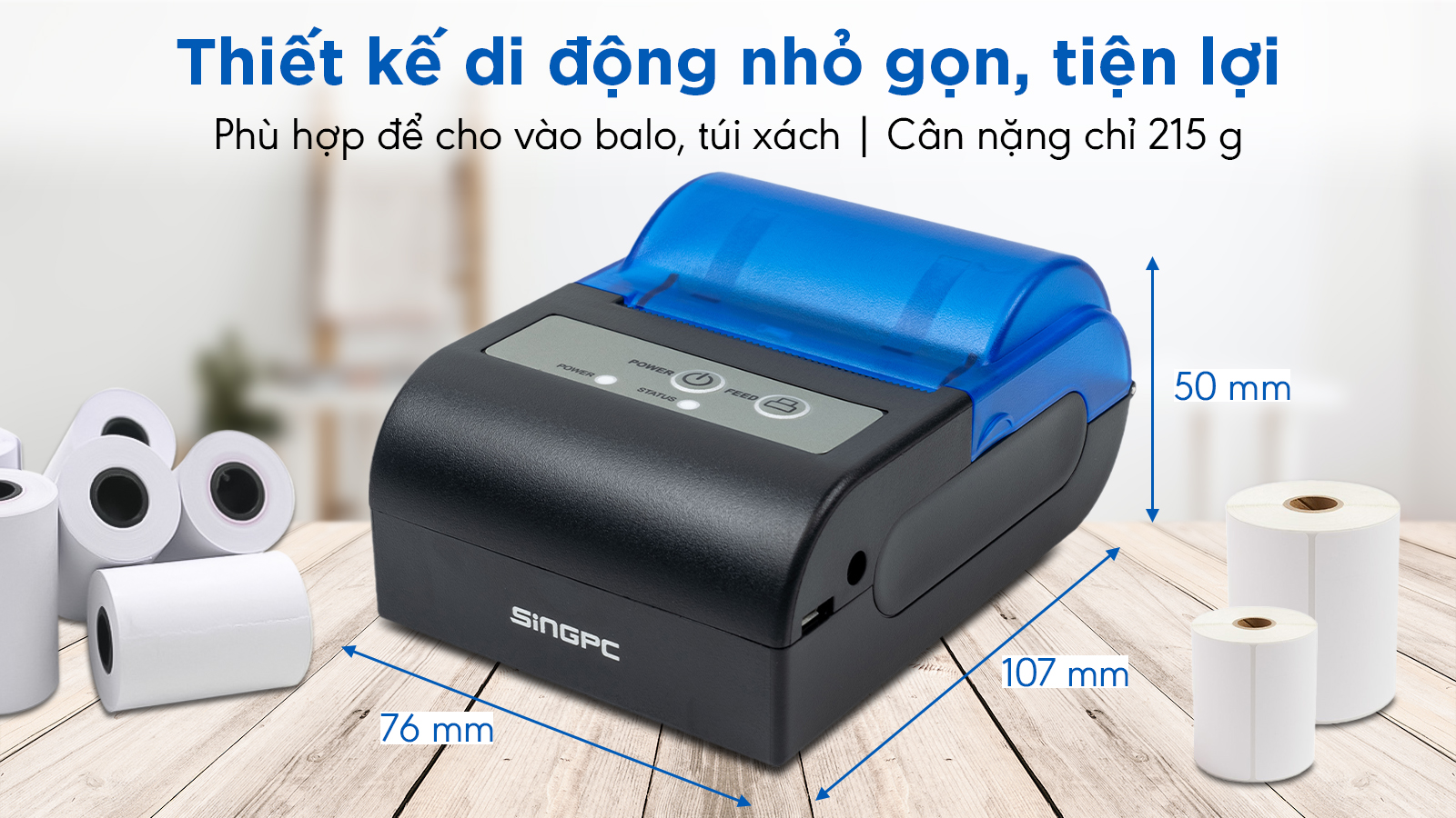 Máy in hóa đơn SingPC Print-M103 (In nhiệt/ K58) ảnh 2