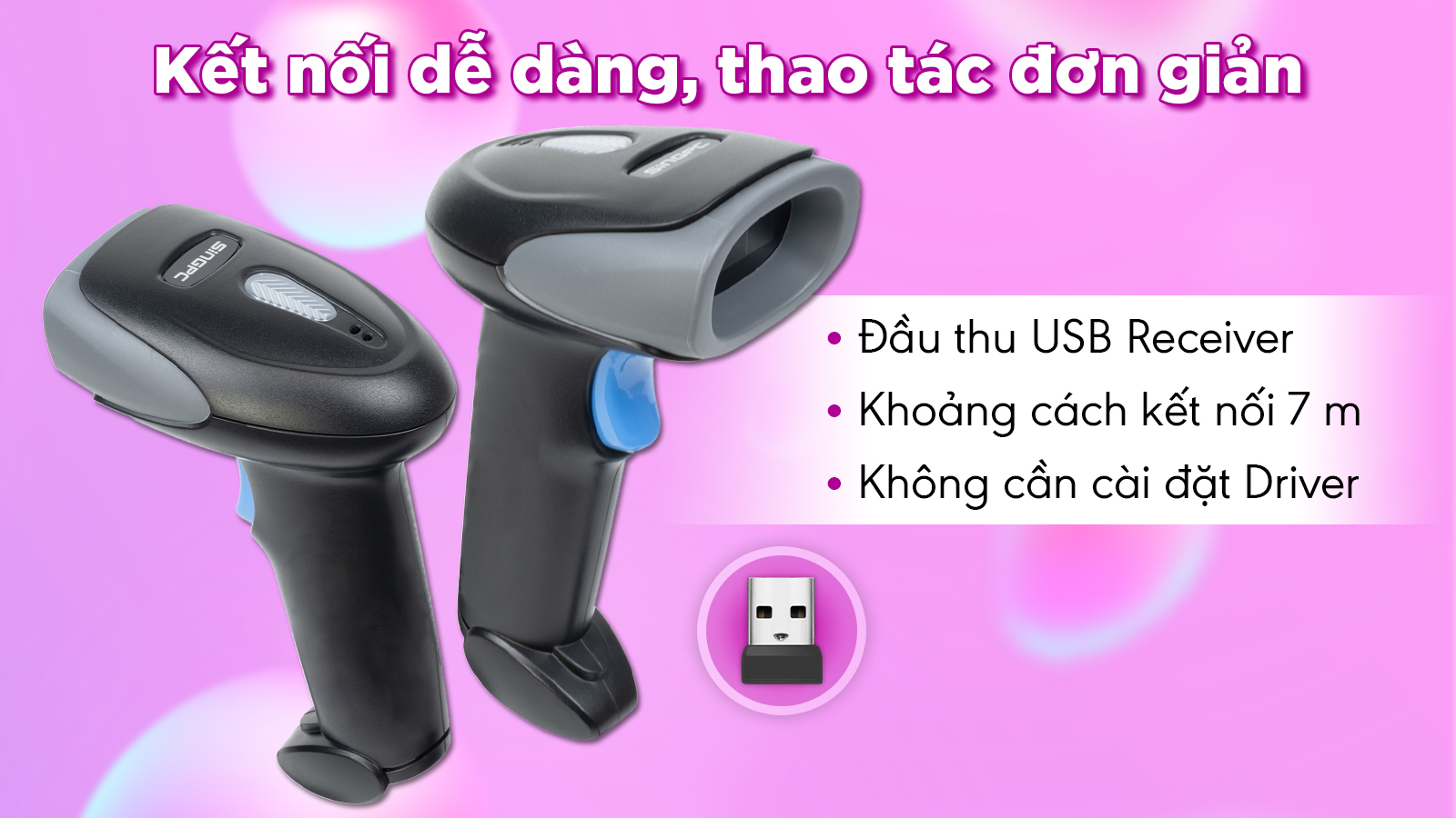 Máy quét mã vạch 2D SingPC Scan-2623TR cầm tay không dây ảnh 3