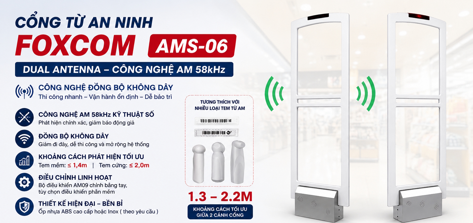Cổng từ an ninh Foxcom AMS-06 (Dual Antena )