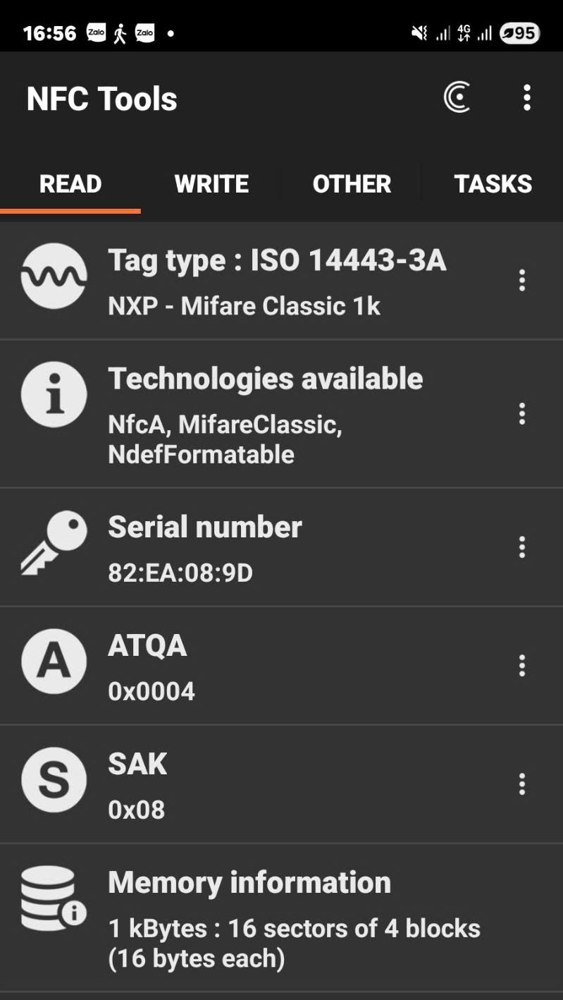 Thẻ chip Mifare 1K