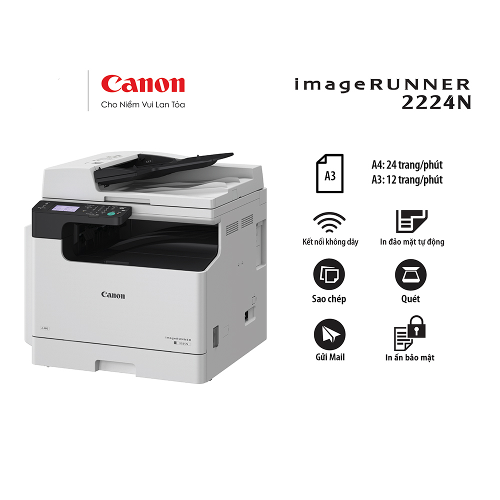 Máy in laser đen trắng đa năng Canon iR2224N ảnh 1