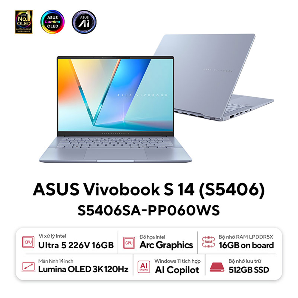 Laptop ASUS Vivobook S 14 OLED S5406SA-PP060WS ảnh 1