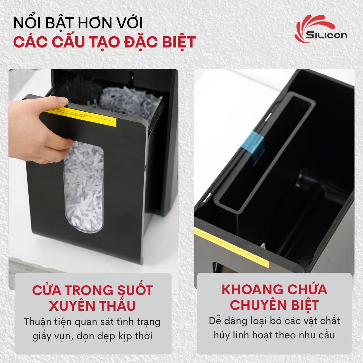 M&aacute;y hủy t&agrave;i liệu Silicon PS-1008C