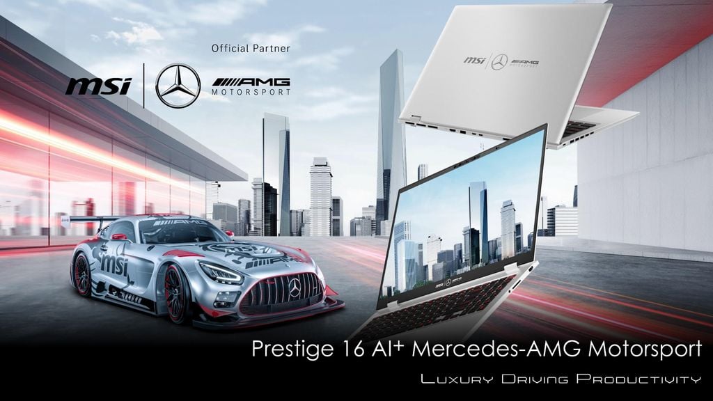 Laptop MSI Prestige 16 AI+ Mercedes AMG B2VMG-088VN (Ultra 9 288V/ 32GB/ 2TB SSD/ 16 inch UHD+/ Win11/ Bạc) ảnh 1