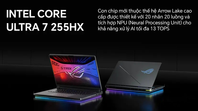 Laptop Asus Gaming ROG Strix G16 G615LR-S5238W (Ultra 7 255HX/ 32GB/ 1TB SSD/ RTX 5070Ti 12GB/ 16 inch 2.5K/ 240Hz/ Win11/ Grey/ Vỏ nhôm) ảnh 2