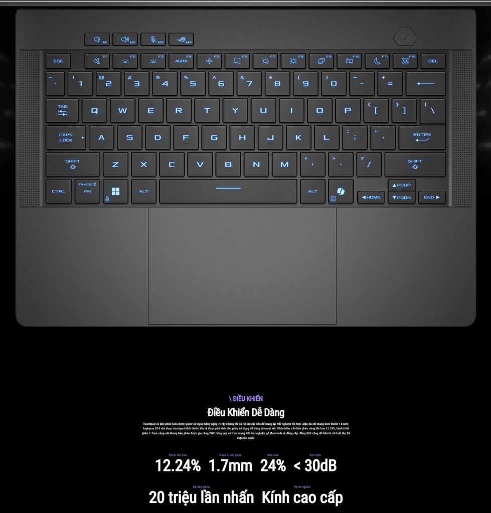 Laptop Asus Gaming ROG Zephyrus GA403WM-QS051WS (AI 9 HX 370/ 32GB/ 1TB SSD/ RTX 5060 8GB/ 14 inch 3K/ 120Hz/ Win11/ Grey/ Túi/ Sạc nhanh/ Vỏ nhôm) ảnh 1