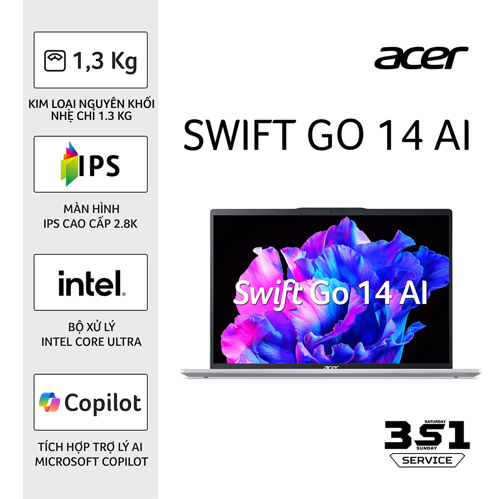 Laptop Acer Swift Go SFG14-73-71ZX NX.KSLSV.002 ảnh 1
