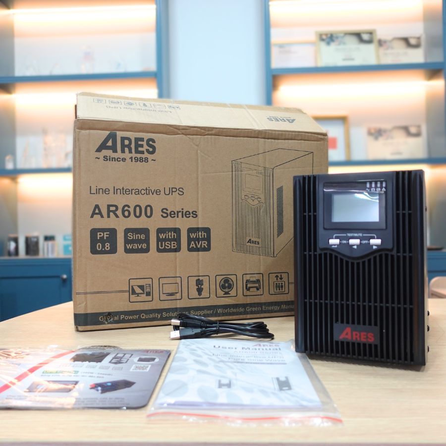 Bộ lưu điện UPS ARES AR610 (1000VA - 800W) ảnh 1