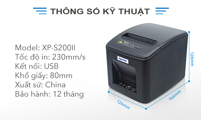 Máy in hoá đơn Xprinter XP-S200II 230mm/s ảnh 3