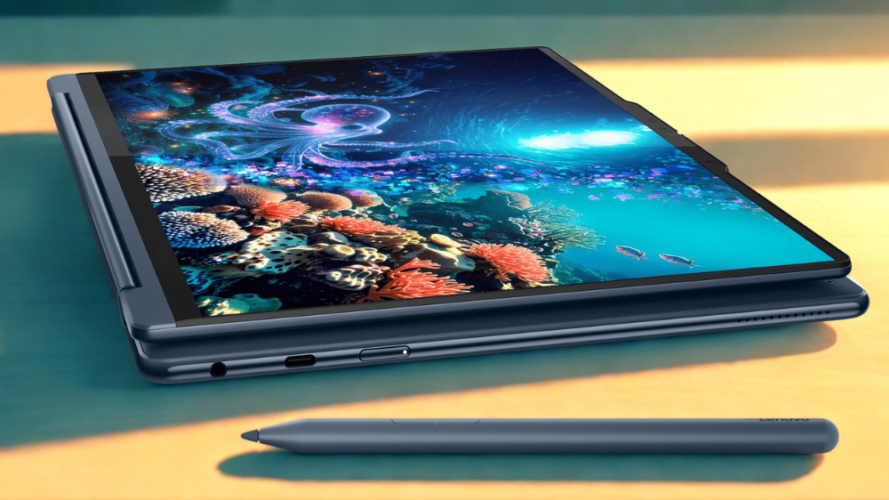 Laptop Lenovo Yoga 9 2-in-1 14ILL10 83LC002LVN OLED (Ultra 7 258V/ 32GB/ 1TB SSD/ 14 inch 4K WQUXGA Touch/ Win 11/ Office/ Vỏ nhôm/ USB-C + Bao da/ Pen/ 3Y) ảnh 1