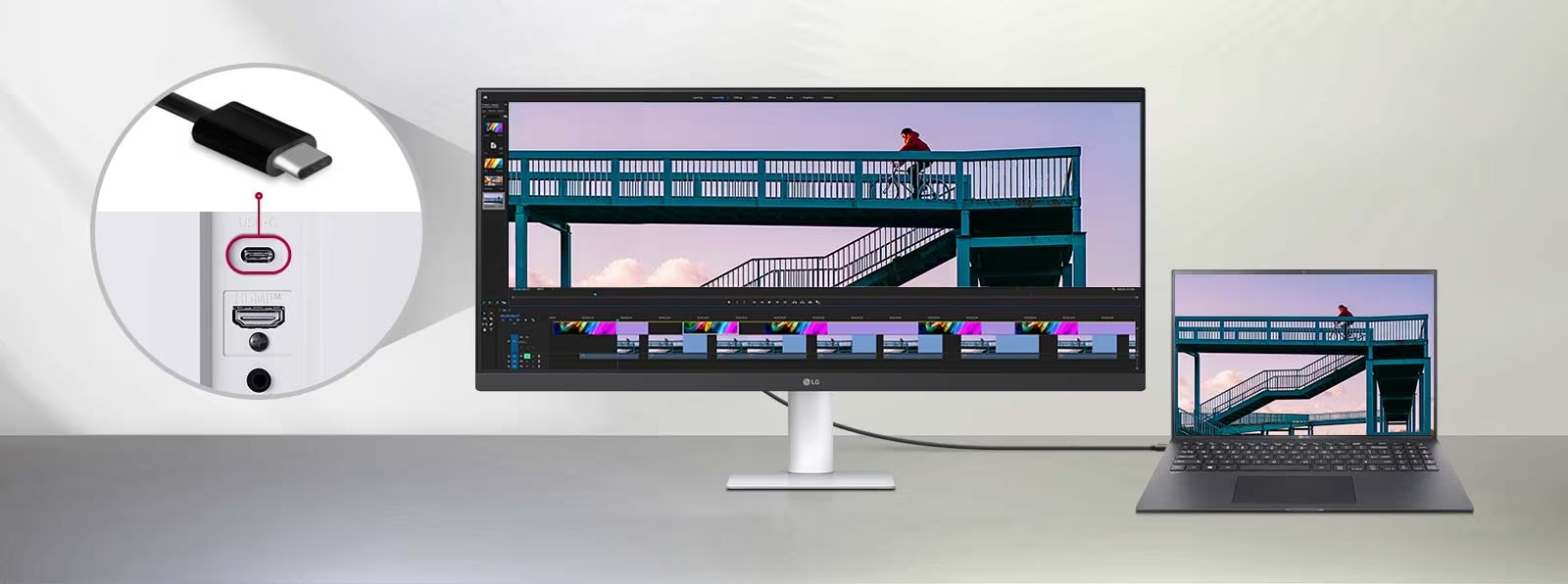 Màn hình ultrawide LG 29U531A-W Trắng (29Inch/ WFHD (2560x1080)/ 5ms/ 100HZ/ 250cd/m2/ IPS/ Tích hợp Loa/ USB Type-C) ảnh 3