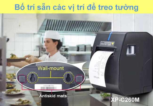 Máy in bill kết nối điện thoại máy tính bảng Xprinter XP-C260M (USB+LAN) ảnh 4