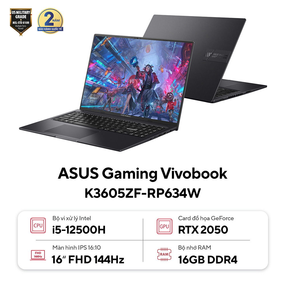 Laptop ASUS Gaming Vivobook K3605ZF-RP634W ảnh 1