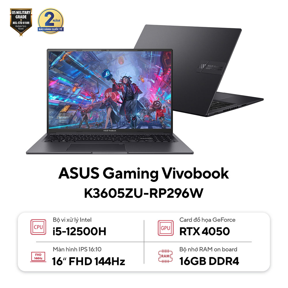 Laptop ASUS Gaming Vivobook K3605ZU-RP296W ảnh 1