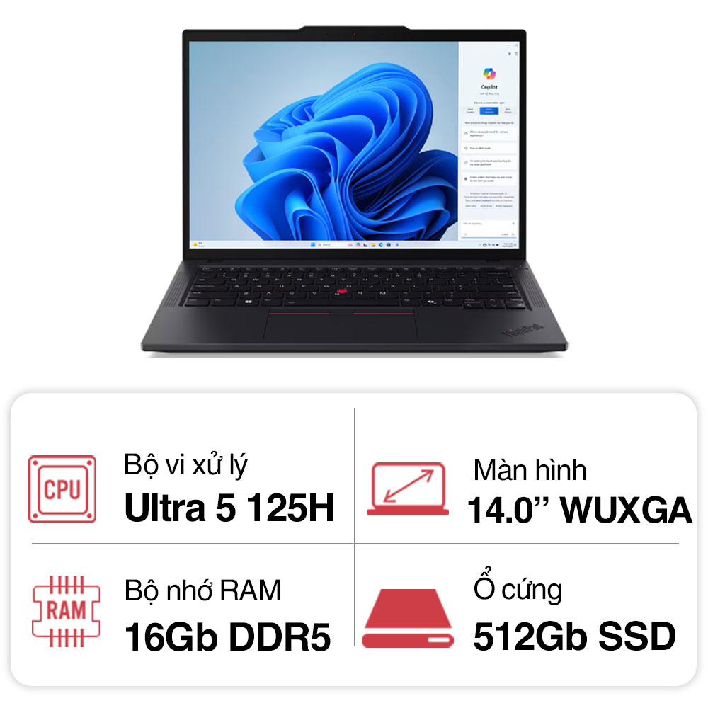 Laptop Lenovo ThinkPad T14 GEN 5 Ult 5 21ML0074VA  ảnh 1