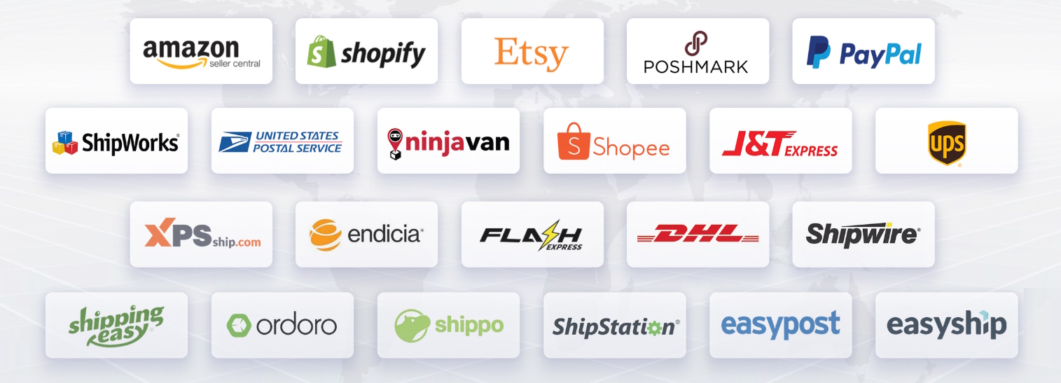 in nhãn vận đơn cho các thương hiệu chuyển phát nhanh