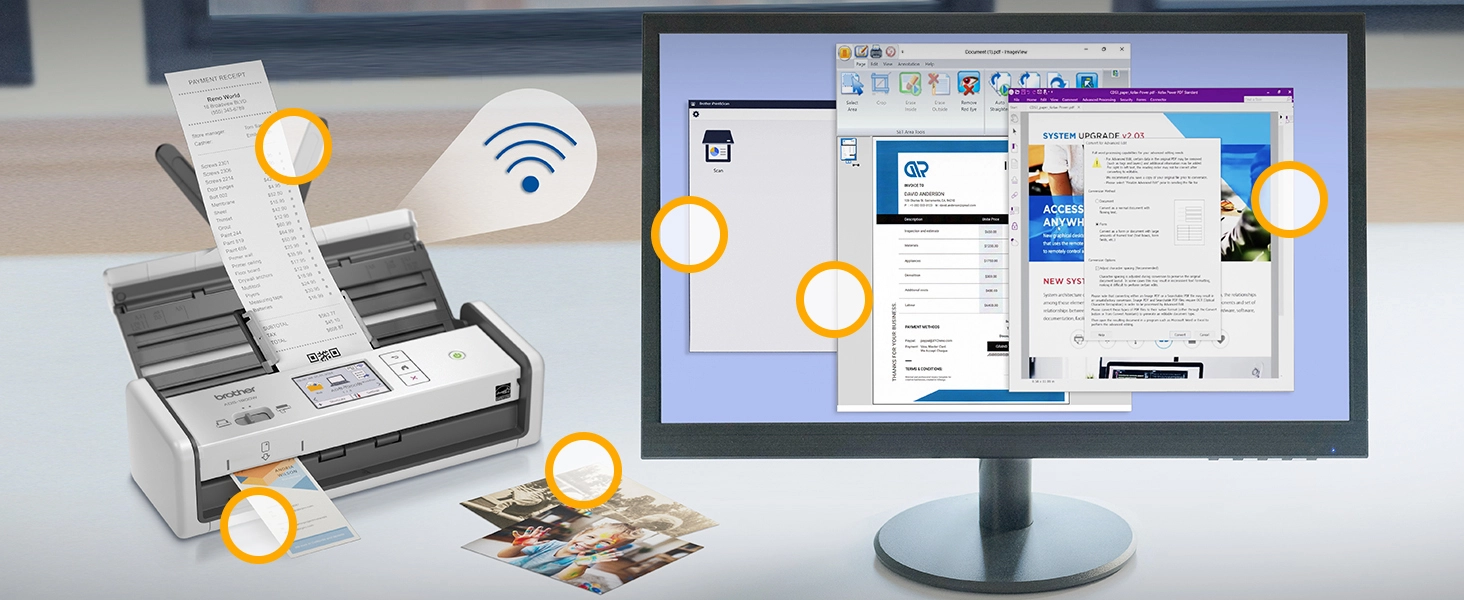 Máy Scan Brother ADS-1800W (A4/A5/ Đảo mặt/ ADF/ USB/ LAN/ WIFI) ảnh 1