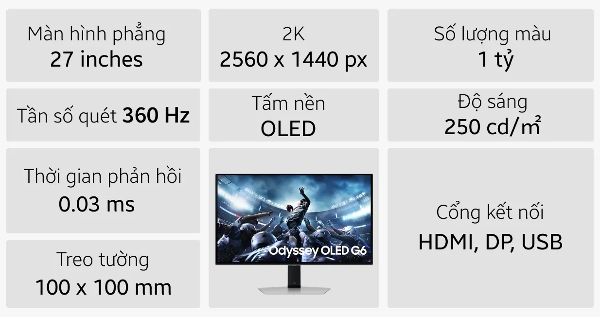 Samsung Odyssey OLED G6 G60SD LS27DG602SEXXV