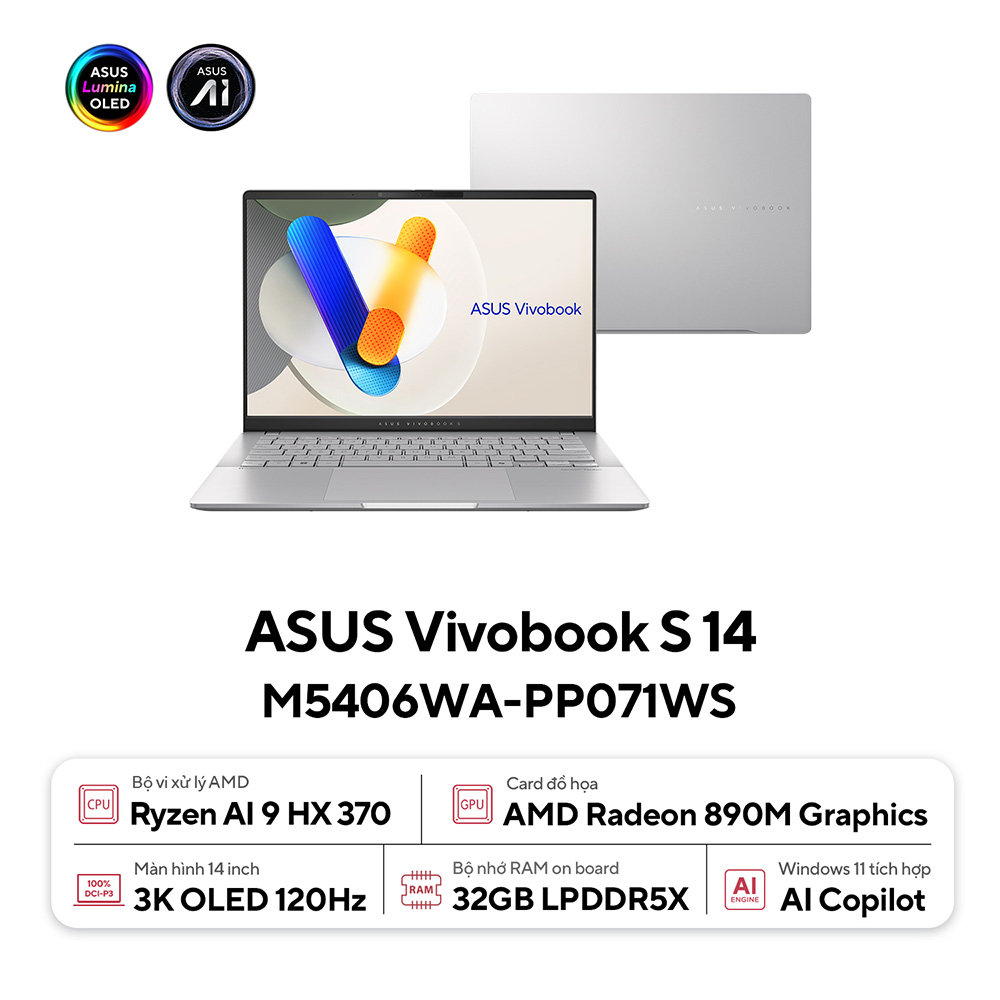 Laptop Asus Vivobook S 14 OLED M5406WA-PP071WS ảnh 1