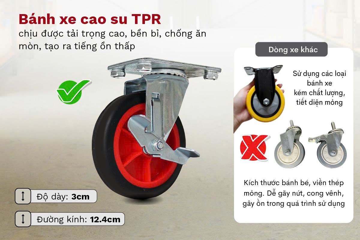 Xe đẩy hàng 4 bánh FujiHome SH300N