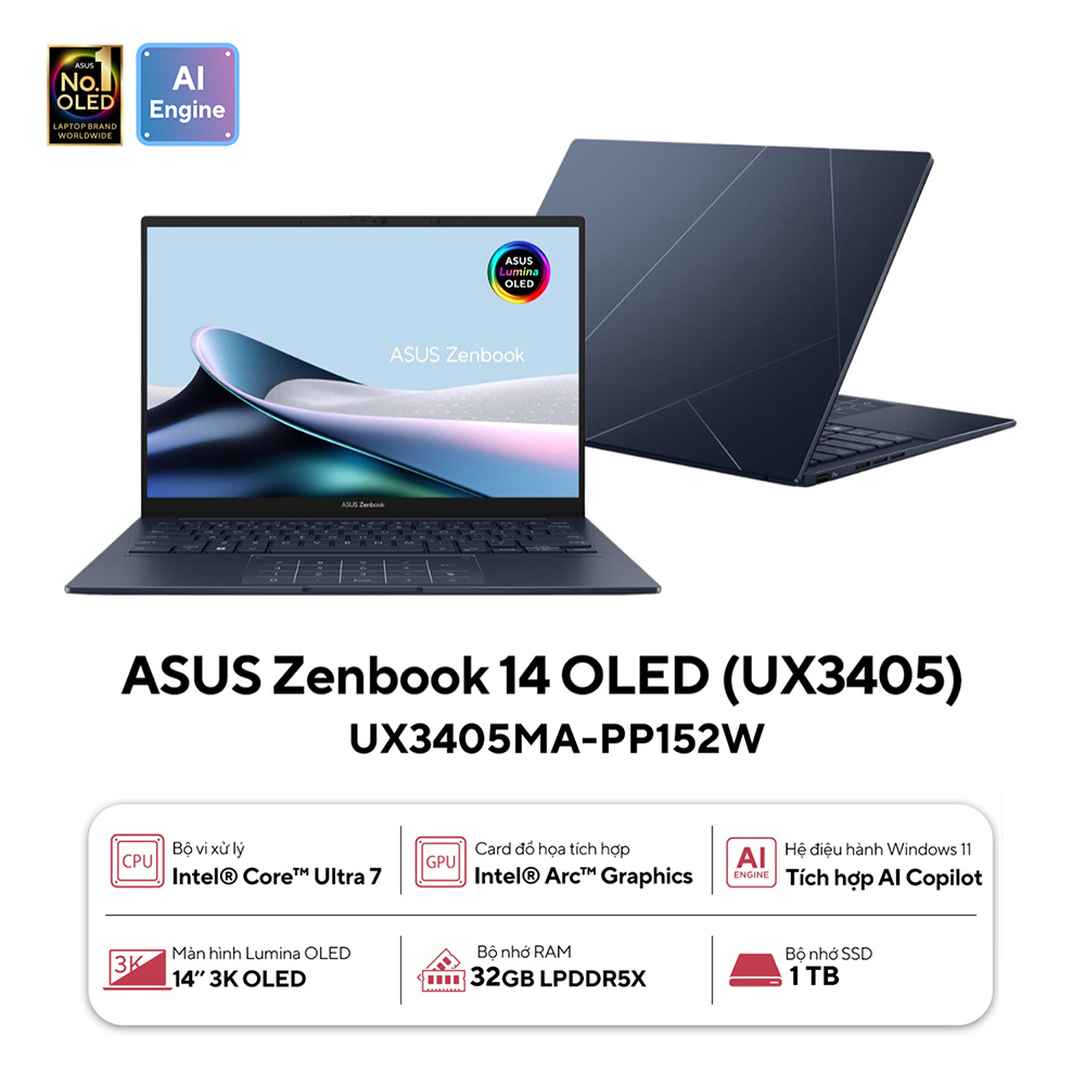 Laptop Asus Zenbook 14 OLED UX3405MA-PP152W ảnh 1