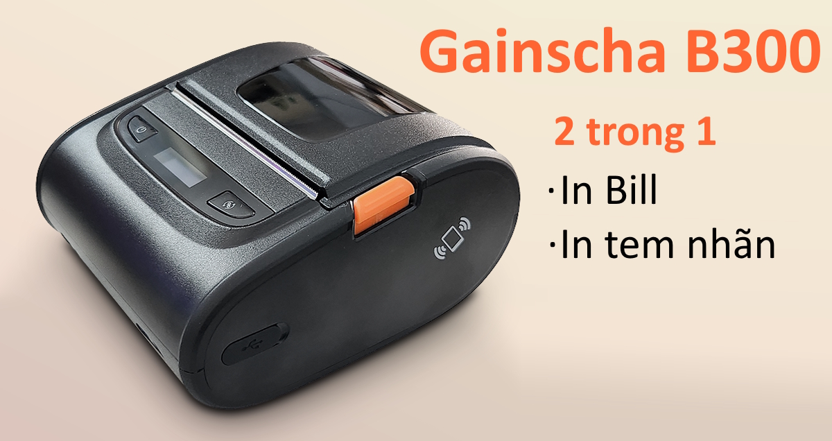 Máy in mã vạch cầm tay Gainscha B300