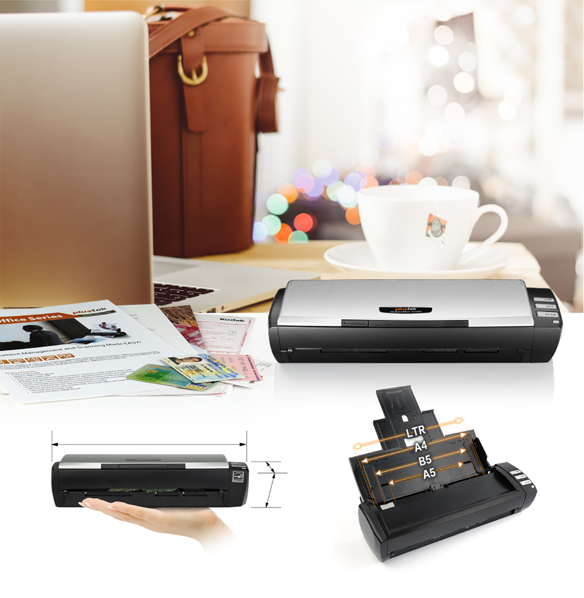 Máy Scan Plustek MobileOffice M150 (A4/ Đảo mặt/ ADF/ USB)  ảnh 3