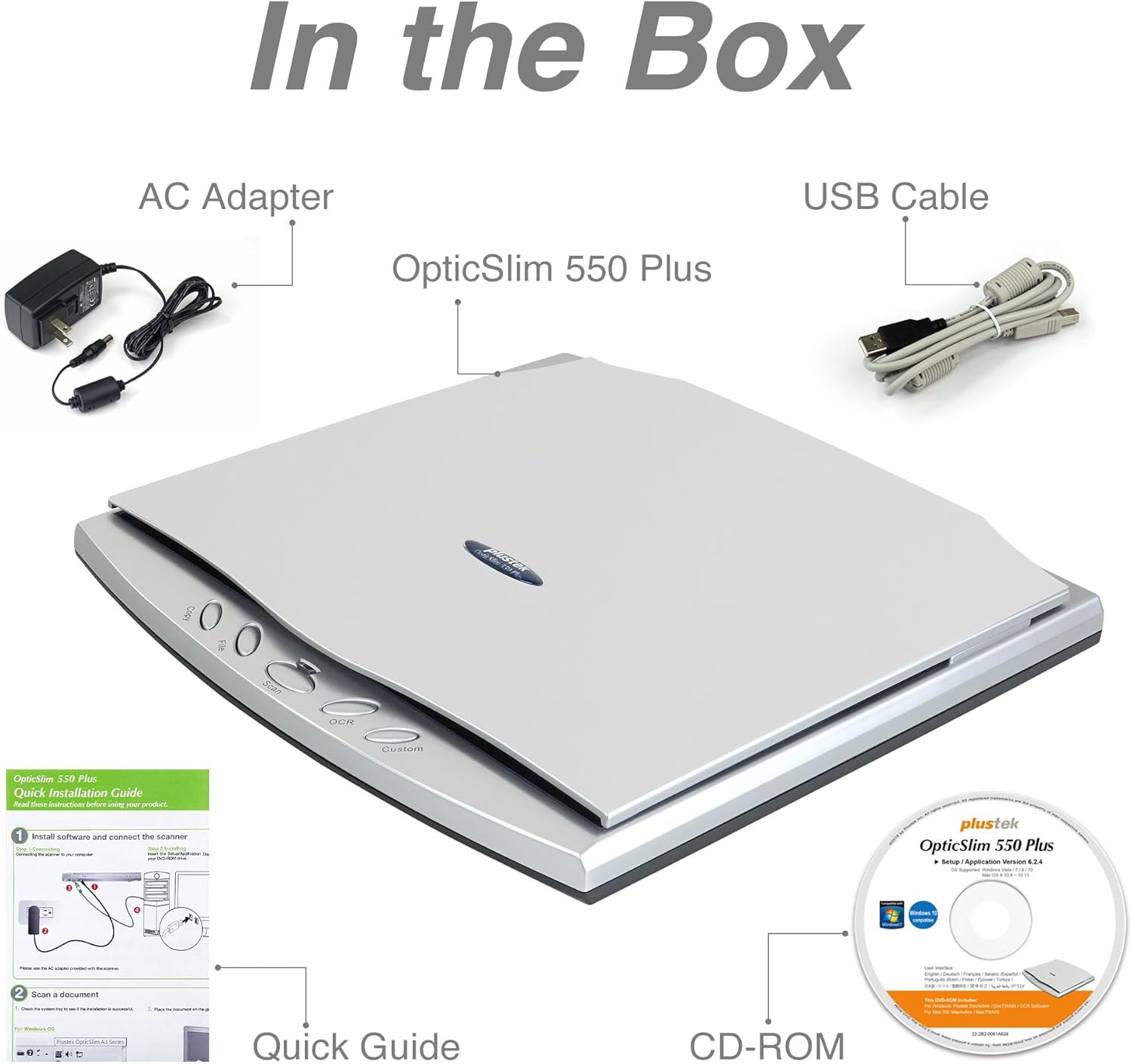 Máy Scan Plustek OS550 Plus (A5/ USB) ảnh 1