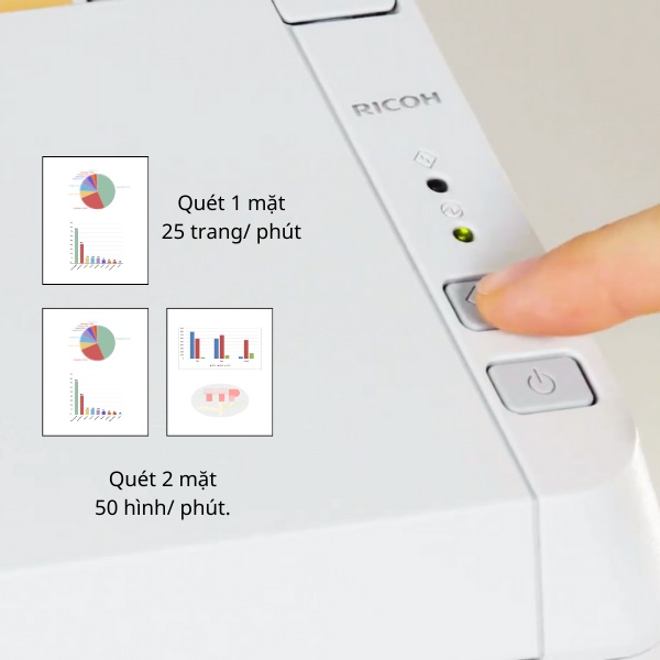 Máy Scan Ricoh SP1125N (A4/A5/ Đảo mặt/ ADF/ USB/ LAN) ảnh 2