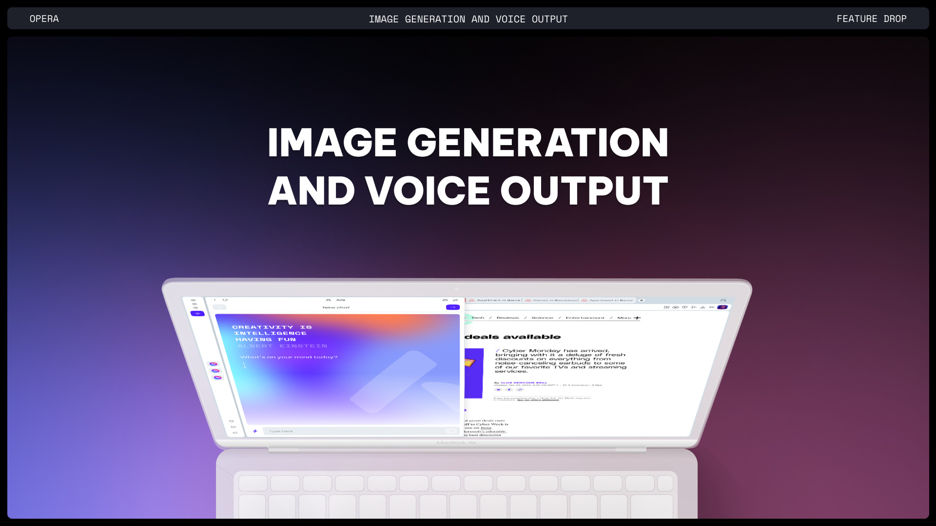 Opera giới thiệu tính năng tạo hình ảnh và giọng nói AI