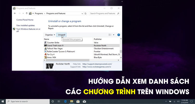 Hướng dẫn xem danh sách các chương trình trên Windows