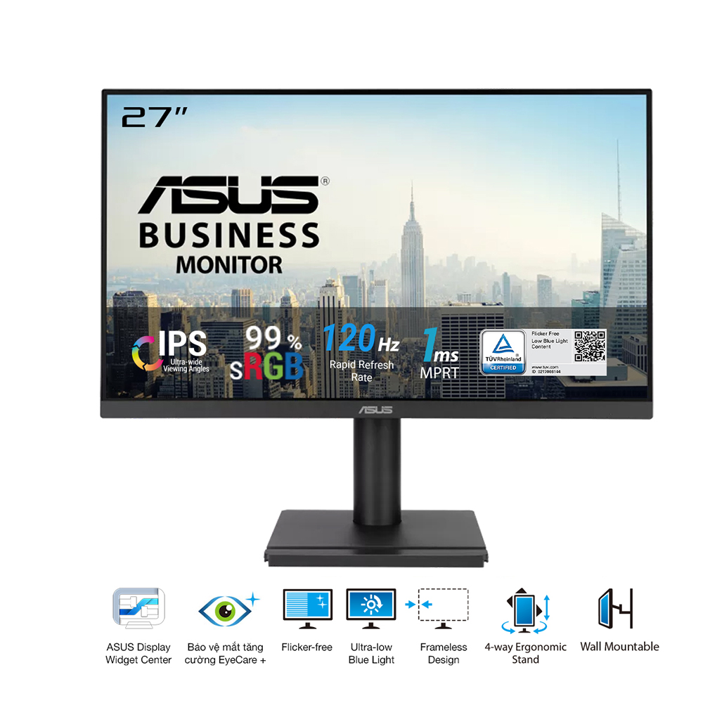 Màn hình Asus VA279QGS (27Inch/ Full HD/ 1ms/ 120Hz/ 350cd/m2/ IPS/ Loa)
