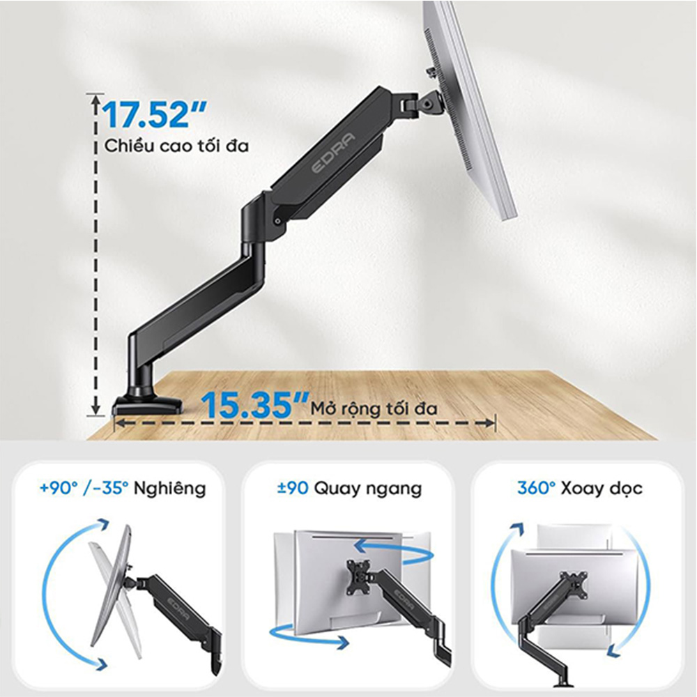 Giá treo màn hình E-Dra EMA7302 (1 màn hình/ 22 INCH - 34 INCH)