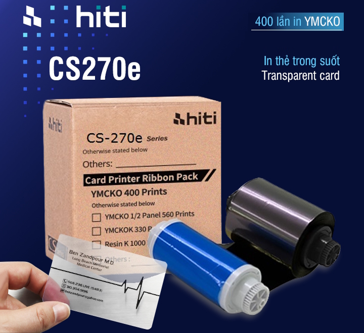 Ribbon màu YMCKO Hiti CS270e YMCKO (400 thẻ)