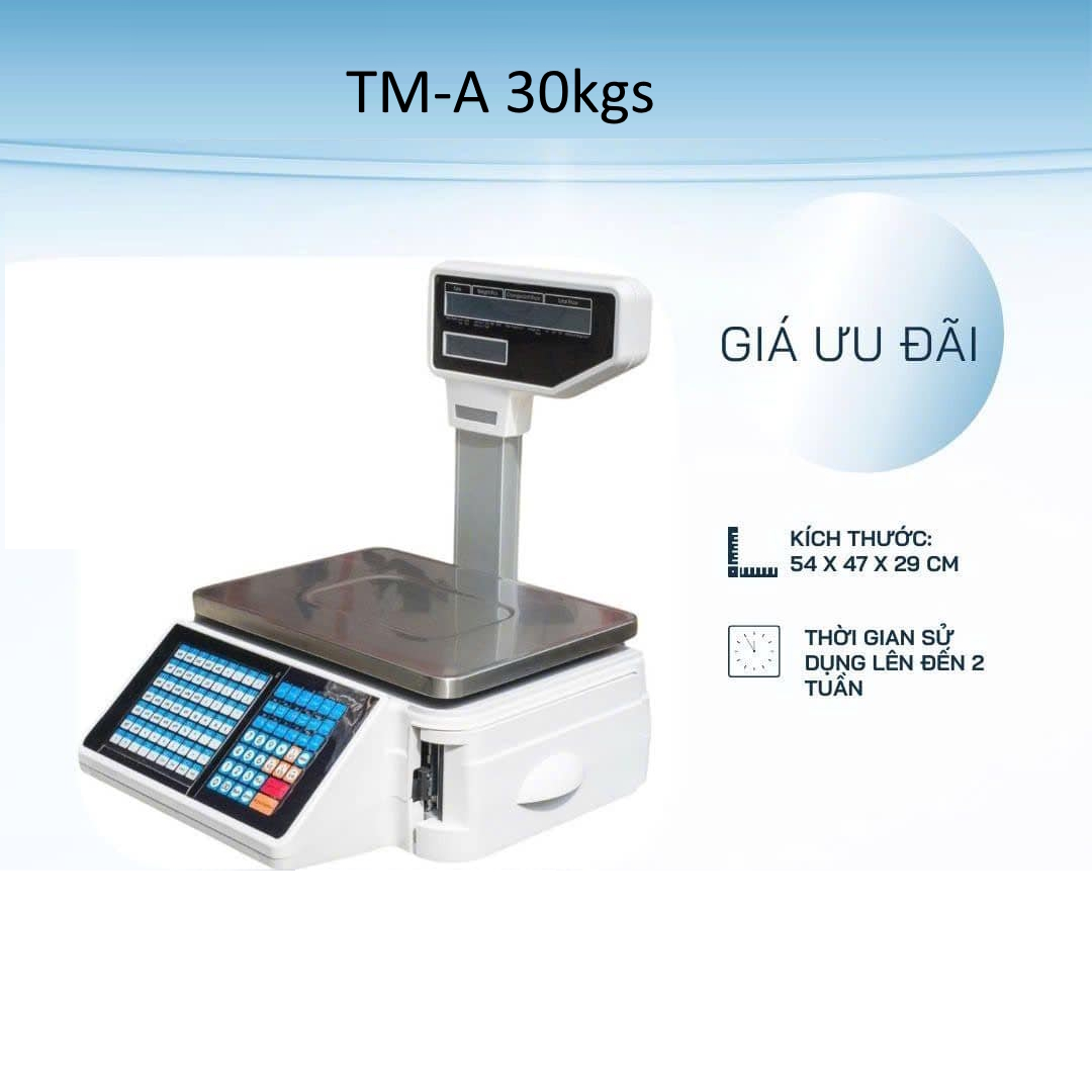 Cân điện tử TM-A 30kg - Giải pháp siêu thị cân thịt cá, rau quả