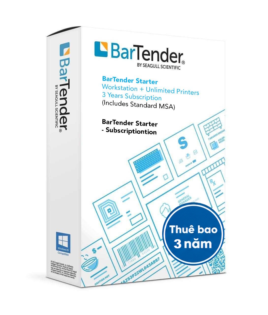Phần mềm BarTender BarTender Starter - Workstation BTS-WS-SUB-3YR ( License 1 máy tính, không hạn chế máy in)