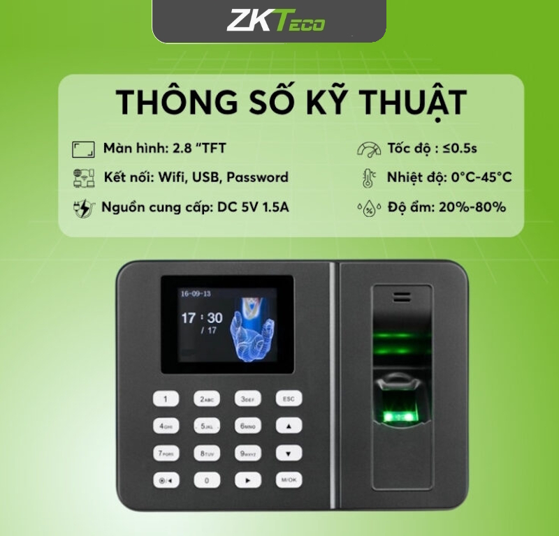 Máy chấm công vân tay ZKteco LX35