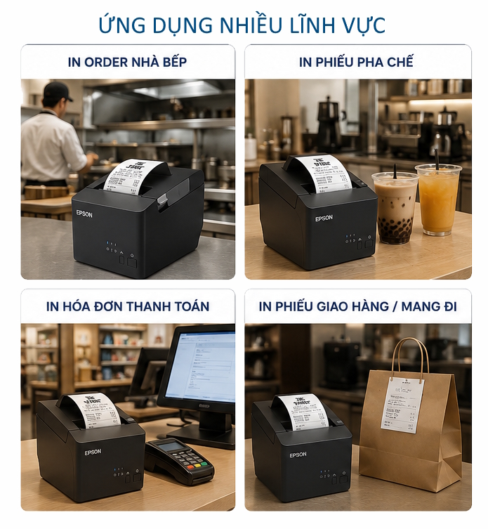 Máy in bill Epson TM-T82X cổng LAN in order nhà bếp